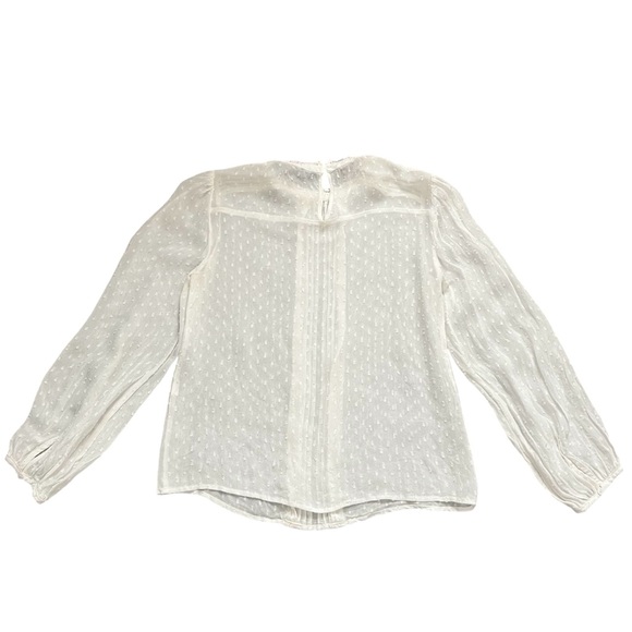 Zara Victorian Style Ivory Puff Sleeve Cowl Neck Sheer Lace Blouse Size XS - Picture 5 of 5